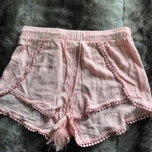 Pink Flowy Shorts